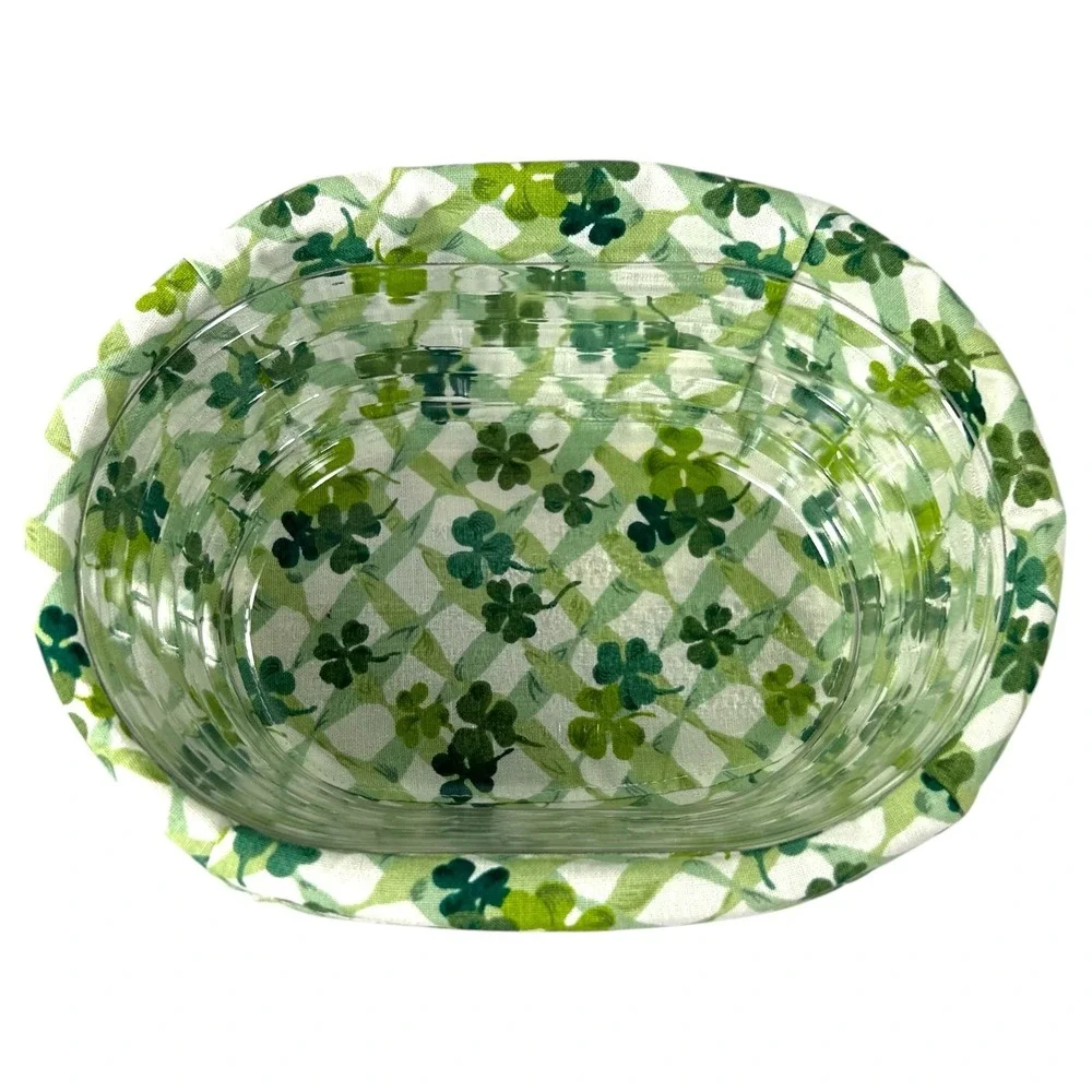 Longaberger 2011 FIELDS OF CLOVER Basket with Lid Liner Protector Tags